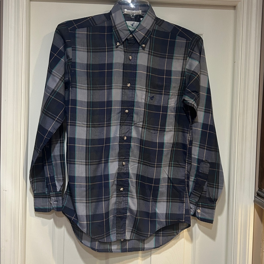 Vintage Flying Scotsman Men's Multicolor Plaid Button Down Shirt